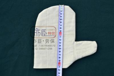 短款耐温二指帆布防护手套
